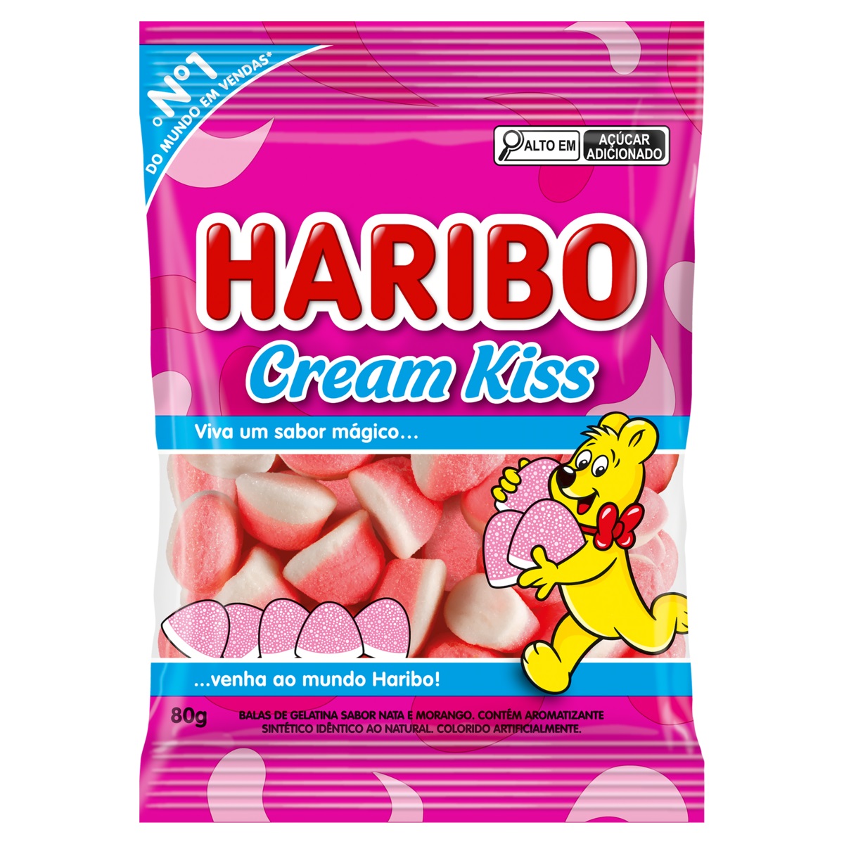 Bala De Gelatina Haribo Cream Kiss 80g